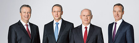 Executive Board: Auguste Willems, Dr. Christian Hartel, Dr. Rudolf Staudigl, Dr. Tobias Ohler (photo)