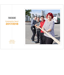 Cover of Wacker's Sustainability Report 2017/2018