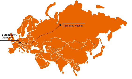 Route Traveled by Natural Gas (map)