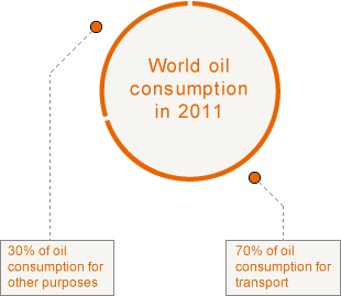 World oil consumption in 2011 (graph)