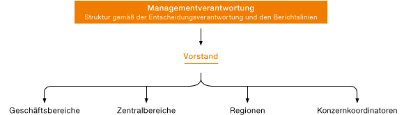 Konzernstruktur aus der Perspektive der Managementverantwortung (Organigramm)