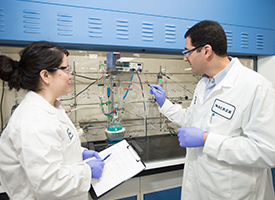 Two lab assistants at the Silicones R&D center in the USA (photo)